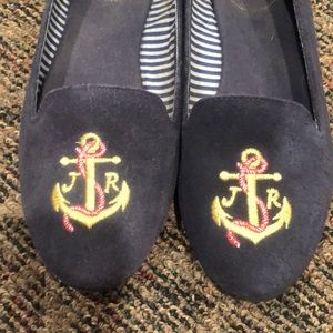 Jack Rogers nautical flats, good condition, size 6.5, anchor embroidery